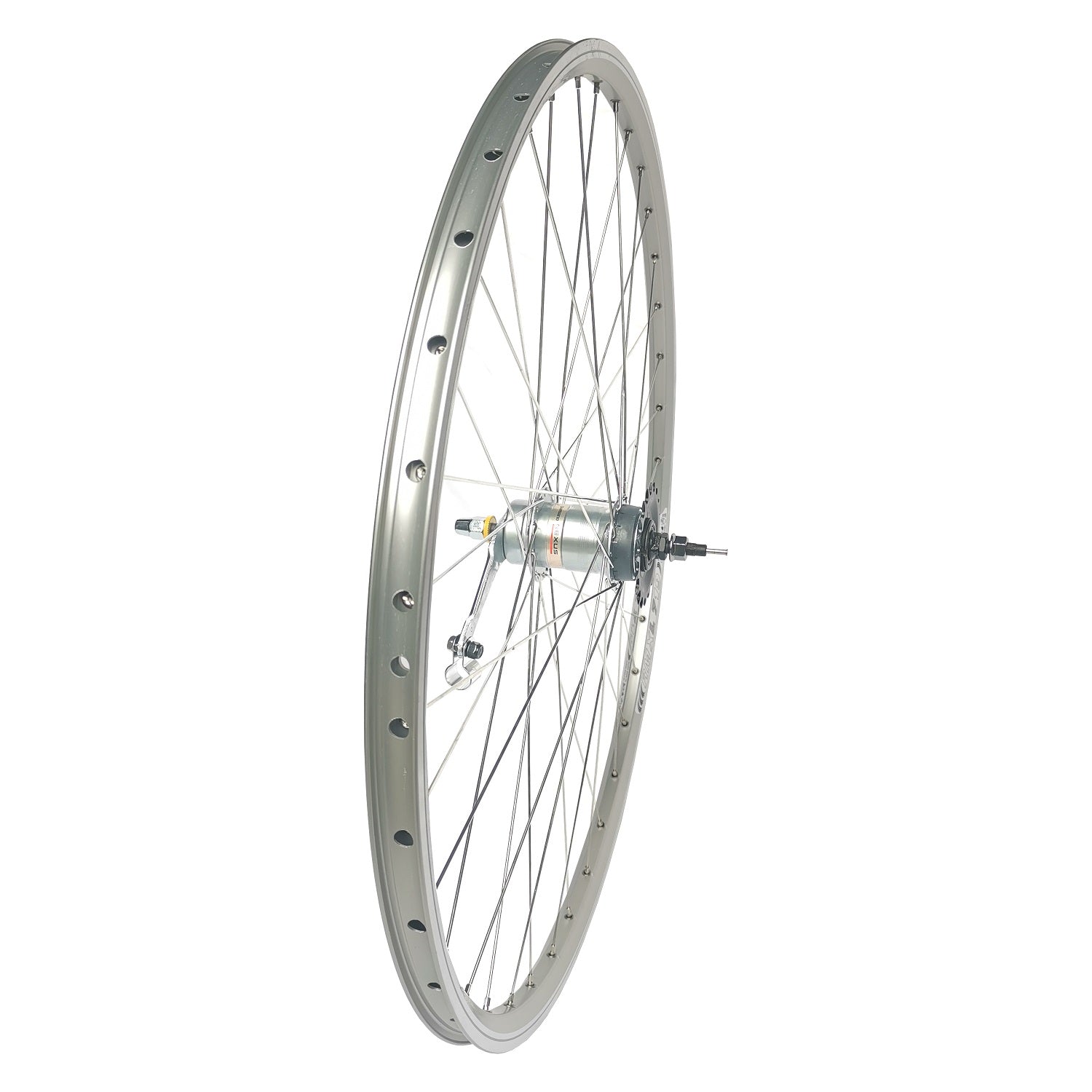28 Zoll Hinterrad 3-Gang Shimano Nabenschaltung Rücktritt, Geöst, silb