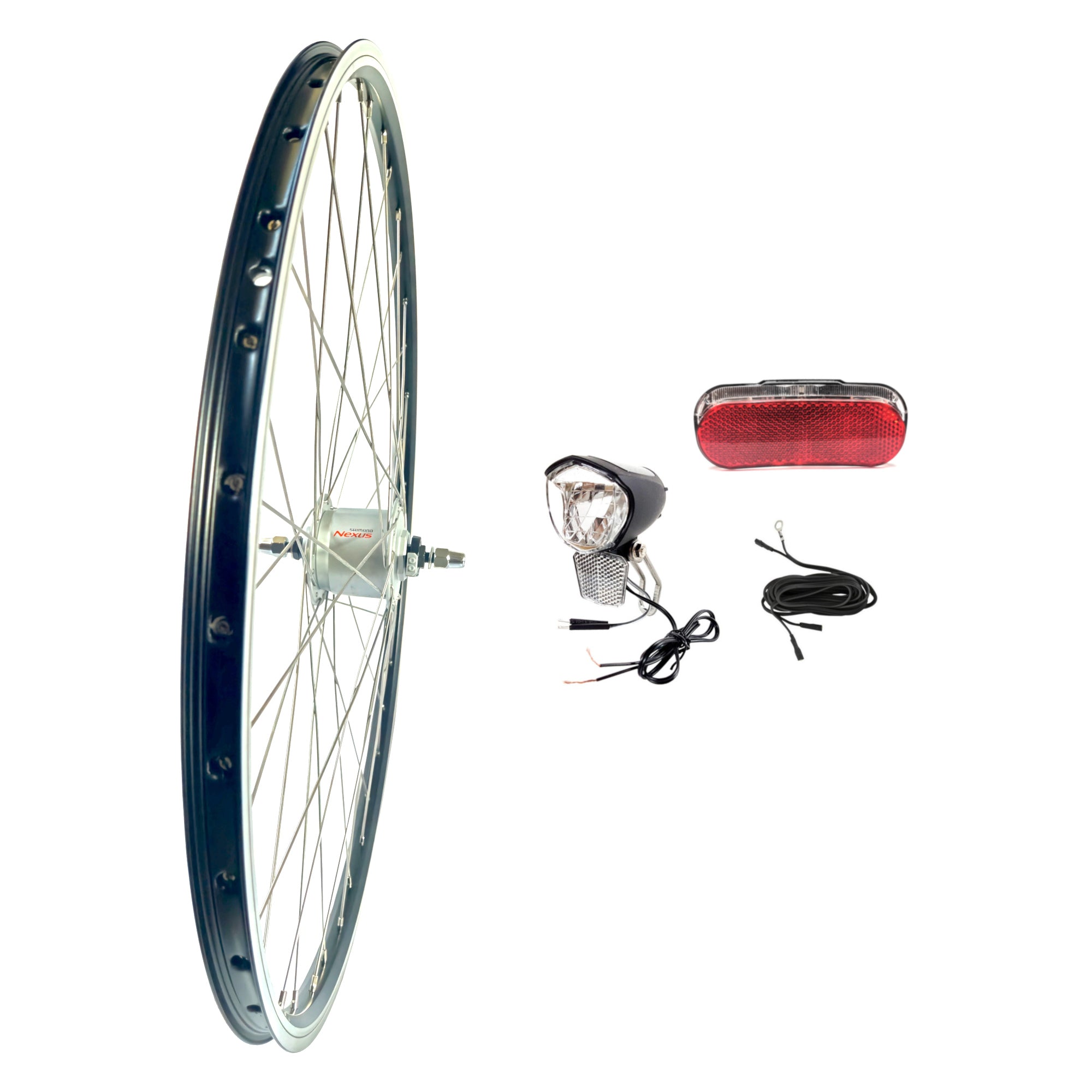 fahrradbeleuchtung set nabendynamo 28 Zoll Vorderrad-Set mit Shimano Nabendynamo und LED-Beleuchtungs-Set