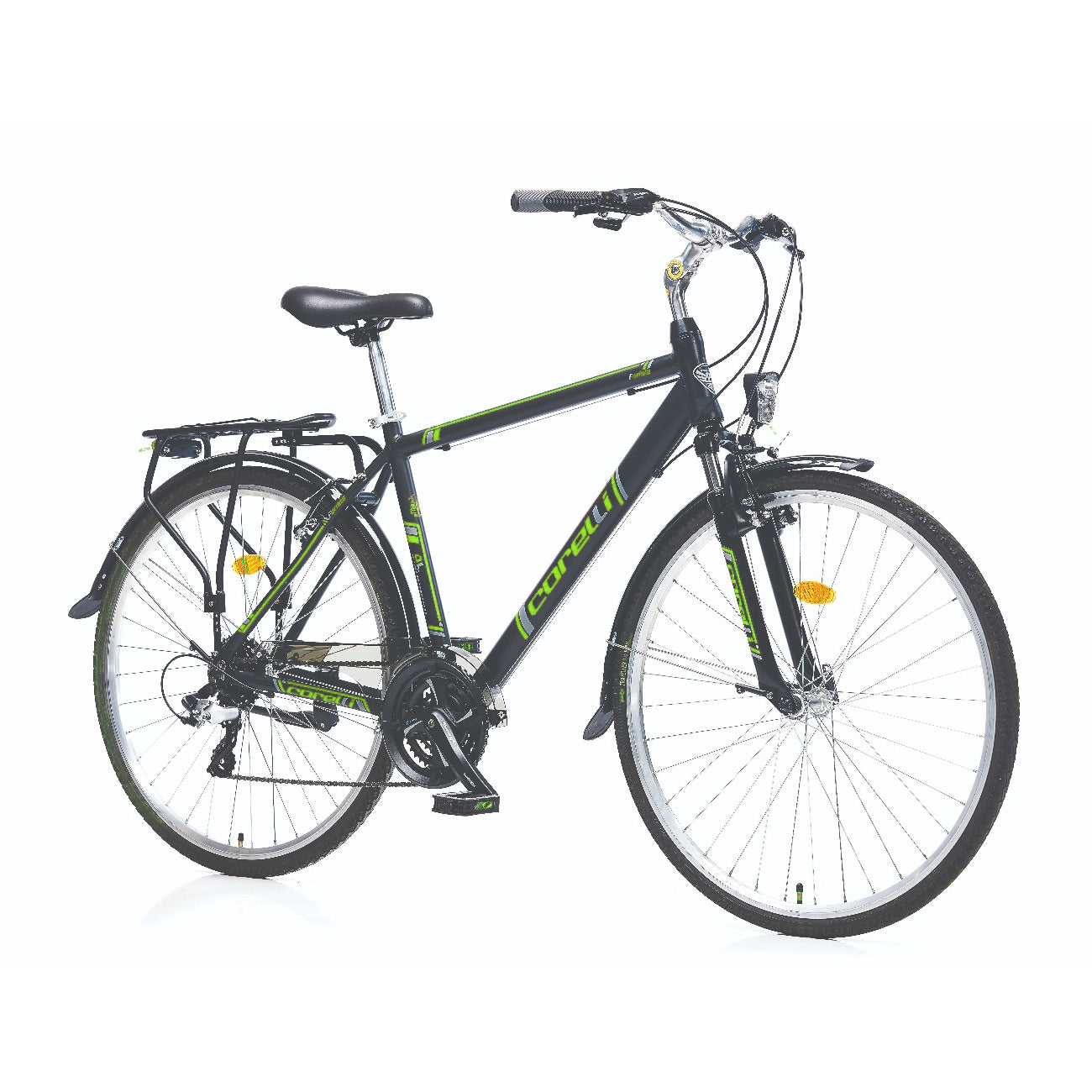 mountainbike 28 zoll grün 28 Zoll Corelli Forista Cityfahrrad 24-Gang, 20" Alurahmen Grau-Grün