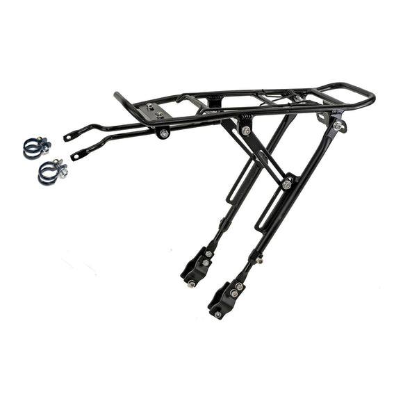 Gepäckträger 24-28 Zoll Alu, mit Schellenbefestigung, schwarz