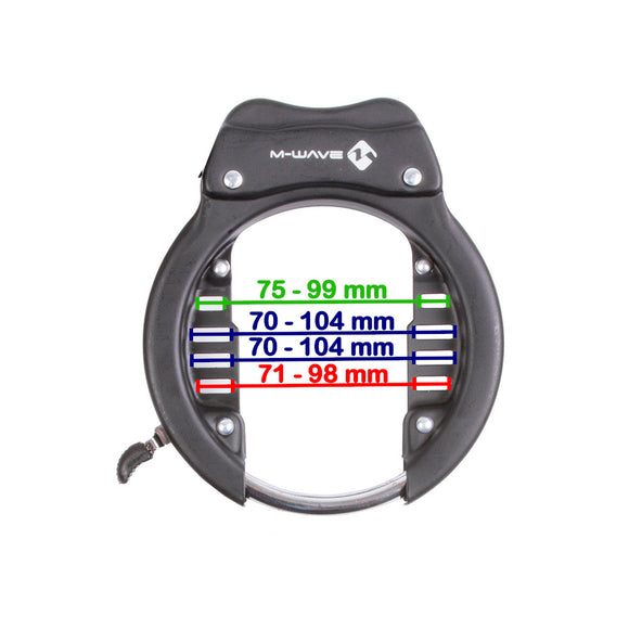 M-Wave Rahmenschloss XL mit Kette 5.5x5.5x1000mm inkl. Klett für Kette