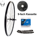 28 Zoll Hinterrad Hohlkammer Center Lock Geöst Hohlachse mit Shimano Kranz 7/8-fach + Kette, schwarz-silber-8