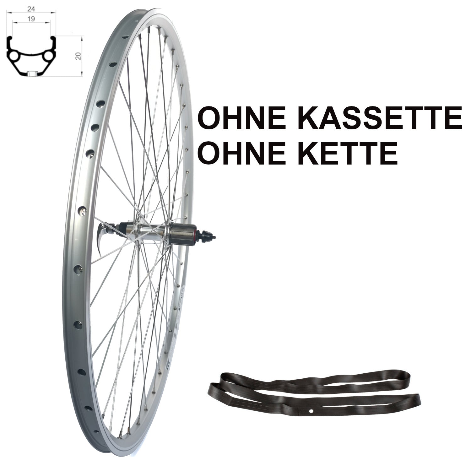 fahrrad hinterrad 28 zoll 8 gang 28 Zoll Hinterrad Hohlkammer Geöst Hohlachse mit Shimano Kranz 7/8-fac