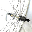 28 Zoll Hinterrad Hohlkammer Geöst Hohlachse mit Shimano Kranz 7/8-fach + Kette Silber-4