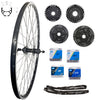 28 Zoll Hinterrad Hohlkammer Geöst Hohlachse mit Shimano Kranz 7/8/9/10-fach + Kette