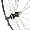28 Zoll Hinterrad Hohlkammer Center Lock Geöst Hohlachse mit Shimano Kranz 7/8-fach + Kette, schwarz-silber