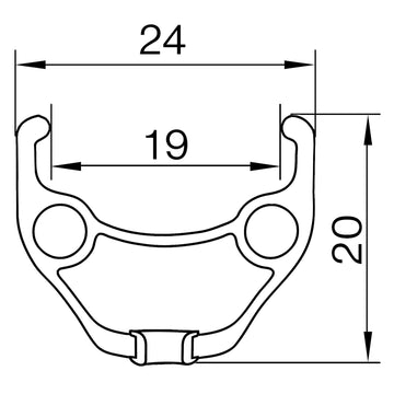 27.5 Zoll RMX Hohlkammerfelge 32 Loch schwarz eloxiert - 0