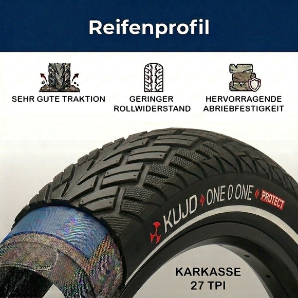Kujo 2 Stk. 26 Zoll Reifen 26x1.95 mit Pannenschutz, 50-559, KU-2005