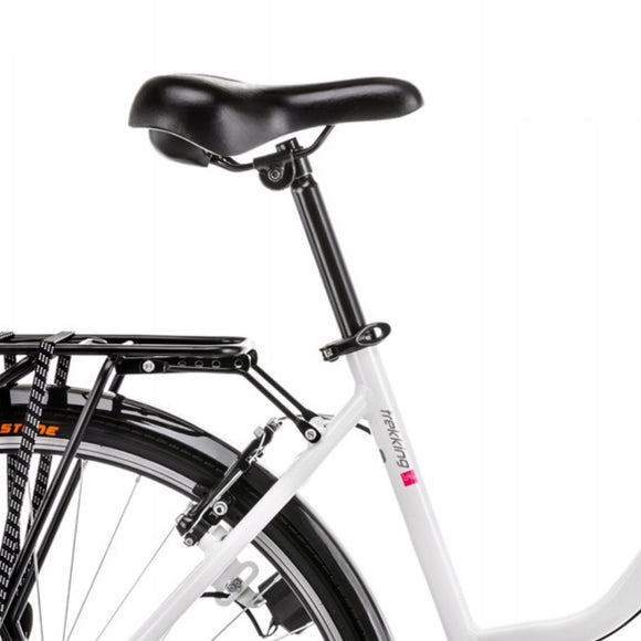 28 Zoll Romet Gazela Trekkingrad Weiss-Rot Detailbild Sattel