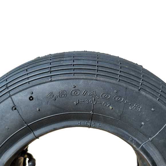 Schubkarrenreifen inkl. Schlauch mit abgewinkeltem Autoventil 4.80/4.00-8, max. 250 kg
