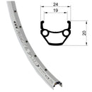 28 Zoll Hinterrad Hohlkammer Geöst Hohlachse mit Shimano Kranz 7/8-fach + Kette Silber-2