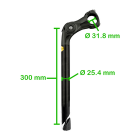 Promax Lenkervorbau 85x300mm Alu/Stahl für 1.1/8 Zoll, 31.8 Lenkerklemmung, verstellbar, schwarz