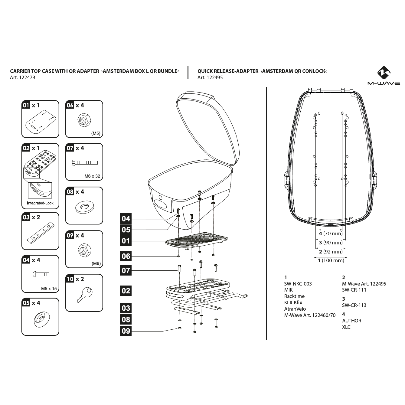 m-wave fahrradanhänger anleitung M-Wave Topcase Fahrradkoffer Amstderdam L 17 Liter mit Clip-On Halter