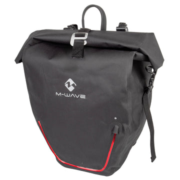 Gepäckträgertasche >Downtown Ridebag Evident< M-WAVE, schwarz, ca. 23l, incl. LED-Blinklicht und USB-Kabel