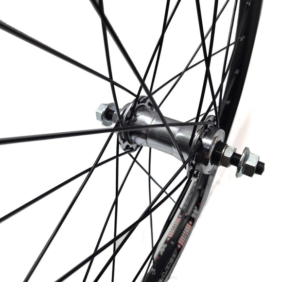 20 Zoll Vorderrad Fahrrad Hohlkammerfelge Alu 28 Loch Speichen, schwarz-silber