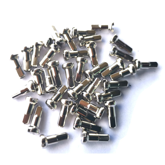 38 Stk. cnSpoke Speichennippel Höhe 12 mm Messing 2 mm Nippelgewinde Silber