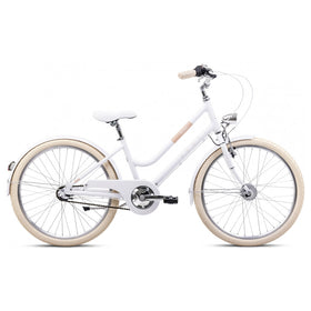 24 Zoll Romet Panda 2 Kinderfahrrad 3-Gang Nabenschaltung, 13" Alurahmen, Weiss-Beige