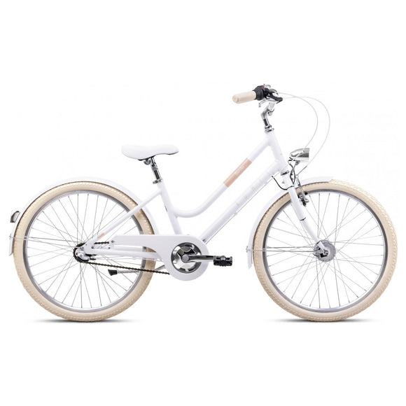 24 Zoll Romet Panda 2 Kinderfahrrad 3-Gang Nabenschaltung, 13" Alurahmen, Weiss-Beige