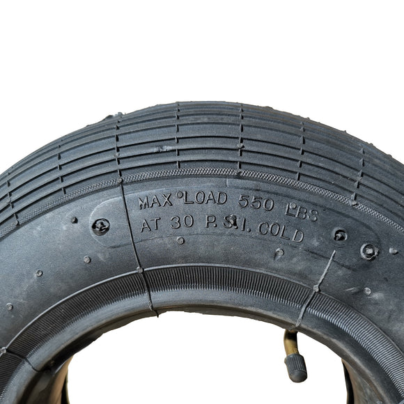Schubkarrenreifen inkl. Schlauch mit abgewinkeltem Autoventil 4.80/4.00-8, max. 250 kg