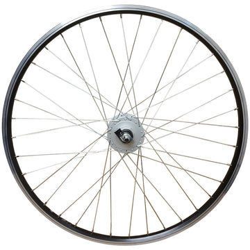 28 Zoll Vorderrad mit Shimano Nabendynamo, Alu-Hohlkammerfelge, schwarz-silber - 0