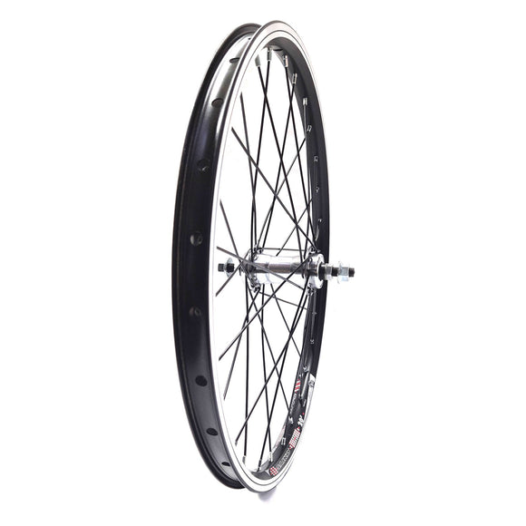 20 Zoll Vorderrad Fahrrad Hohlkammerfelge Alu 28 Loch Speichen, schwarz-silber