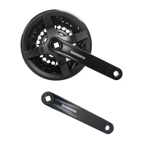 Shimano Kettenradgarnitur FC-TY301 6/7/8-Gang 42-34-24 150mm, schwarz, für Kinderfahrräder