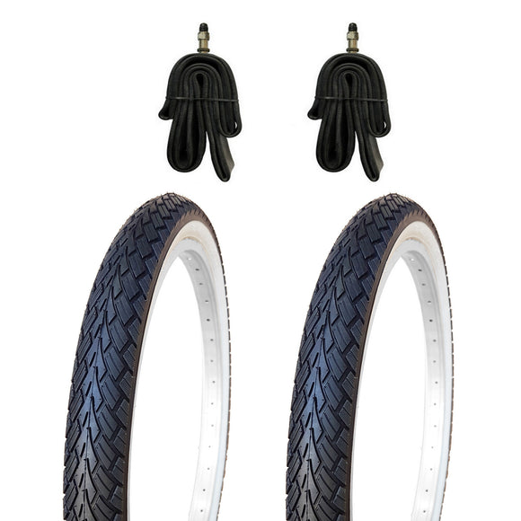 2 Stk. 20 Zoll Reifen 20x1.75 mit Weisswand inkl. Schläuche DV, 47-406, KU-2005