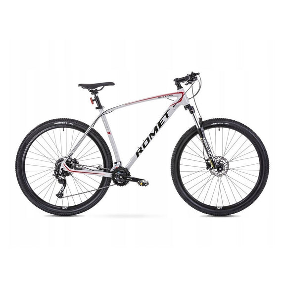 29 Zoll Romet Mustang M1 Mountainbike 21" Alurahmen, Grau-Rot