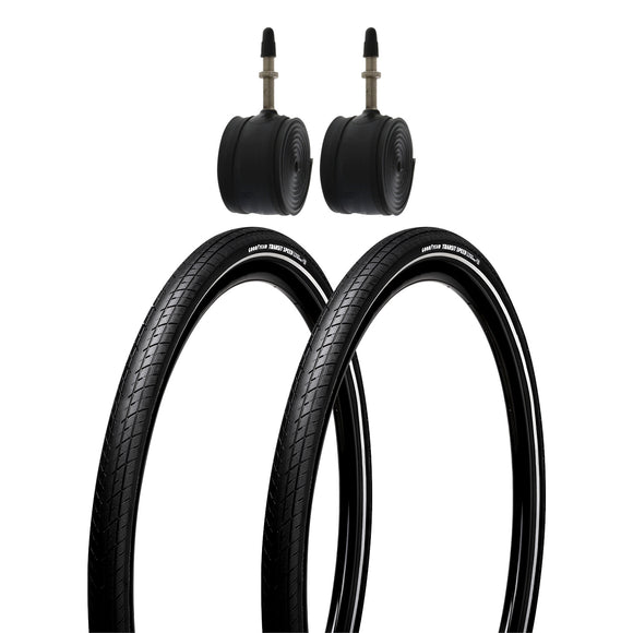 2x 28 Zoll Fahrradreifen Goodyear 700x30c Pannenschutz & Reflex + Schläuche FV