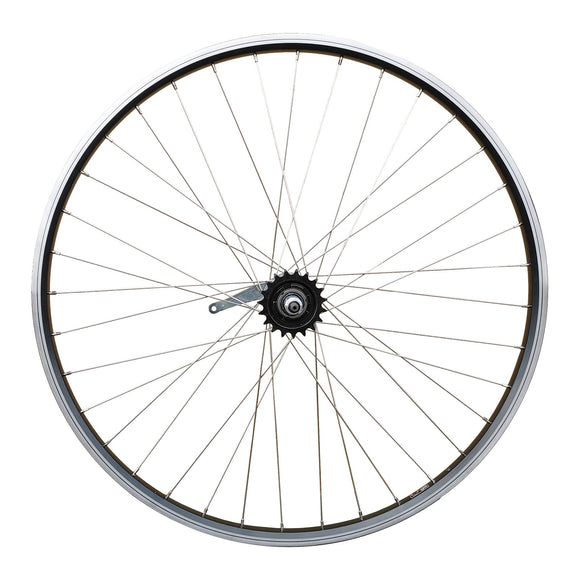 28 Zoll Hinterrad 3-Gang Shimano Nabenschaltung Rücktritt, schwarz-silber