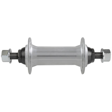 Vorderradnabe Alu, Einbaumaß 100mm, Achslänge 145mm, 3/8" Gewinde, silber