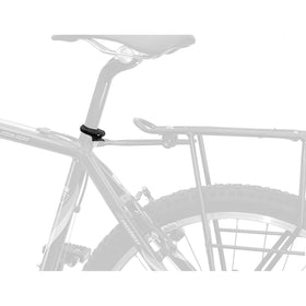 M-Wave Sattelklemme 31.8mm aus Alu mit Gewindeösen für Gepäckträgerbefestigung, schwarz - 0