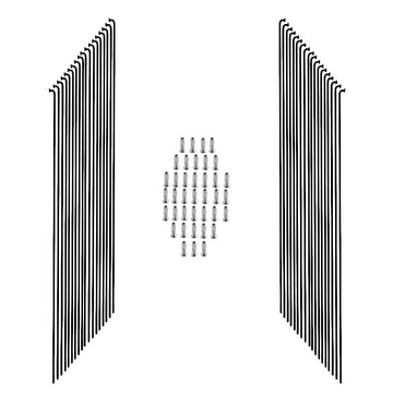 38 Stk. Nirosta Edelstahl Speichen 2mm inkl. Nippel Schwarz 256-300mm