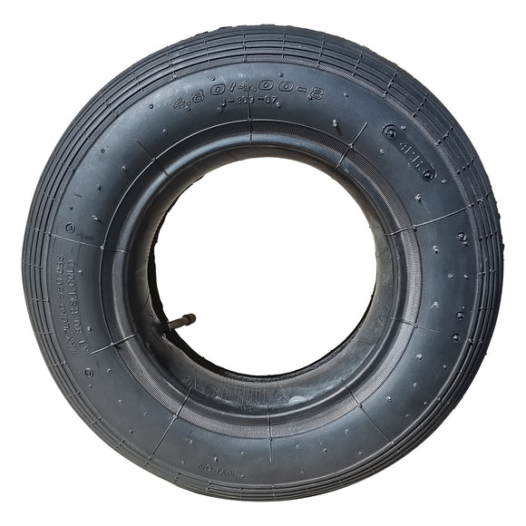 Schubkarrenreifen inkl. Schlauch mit abgewinkeltem Autoventil 4.80/4.00-8, max. 250 kg