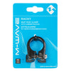 M-Wave Sattelklemme 31.8mm aus Alu mit Gewindeösen für Gepäckträgerbefestigung, schwarz