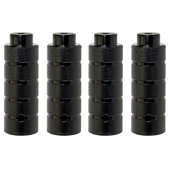 2 Paar BMX-Fußraster Pegs für 3/8" Achsen, schwarz