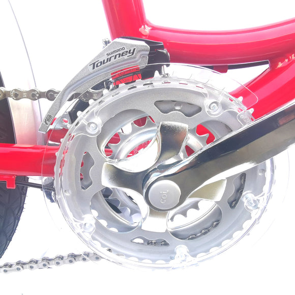 24 Zoll Delta Kinderfahrrad 18-Gang Rot Detailbild Garnitur