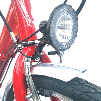 24 Zoll Delta Kinderfahrrad 18-Gang Rot Detailbild Vorne