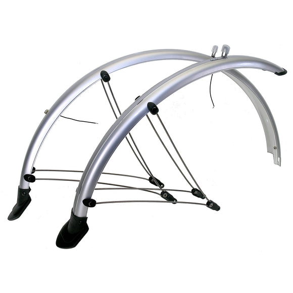 M-Wave Schutzbleche 20-28 Zoll mit Kontaktstreifen, silber oder schwarz