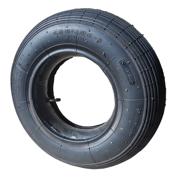 Schubkarrenreifen inkl. Schlauch mit abgewinkeltem Autoventil 4.80/4.00-8, max. 250 kg