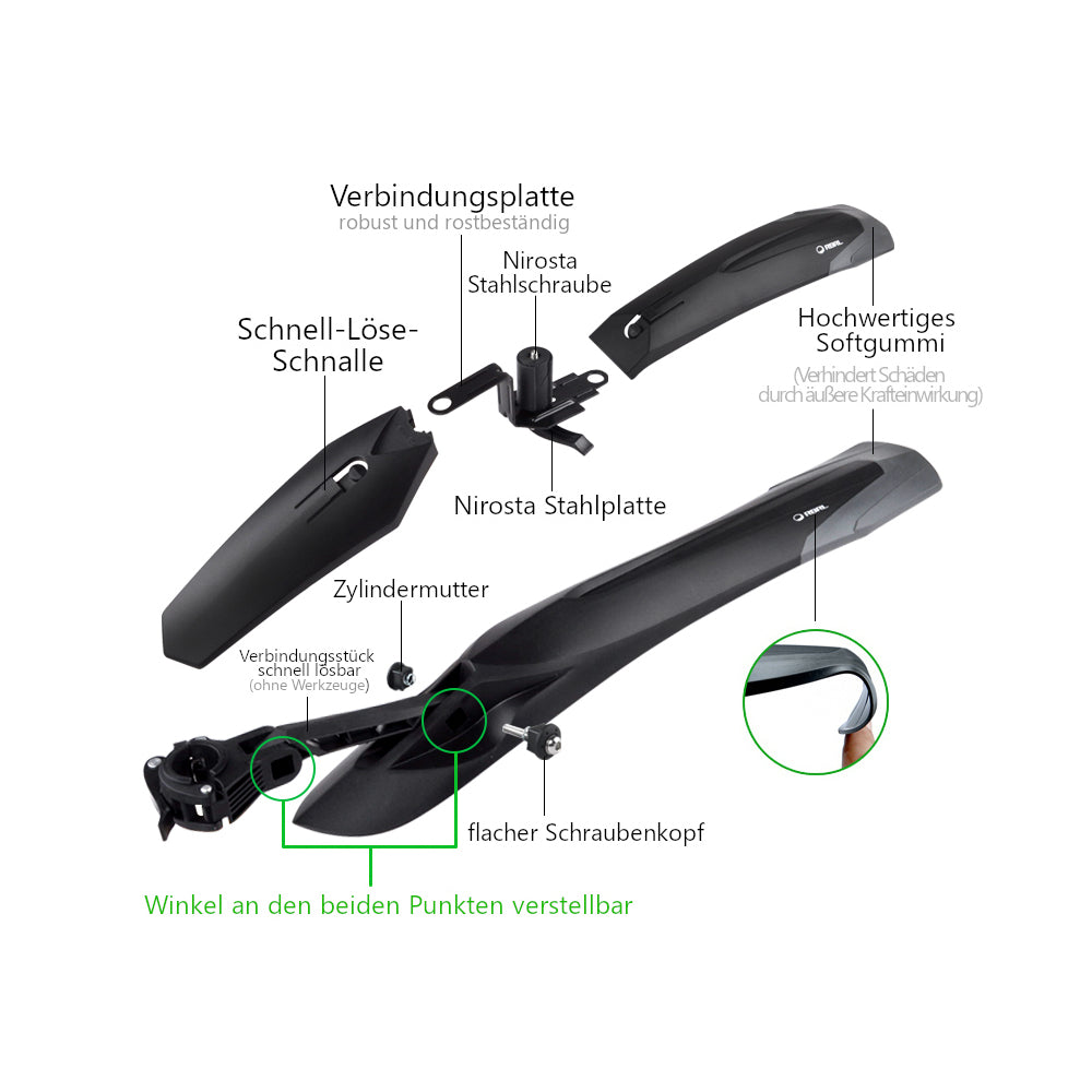 rbrl schutzblech RBRL RL-890 MTB-Schutzbleche 26-27.5 Zoll mit Schnellverschluss