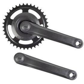 Kurbelgarnitur 1-Gang 38 Zähne 170mm, schwarz