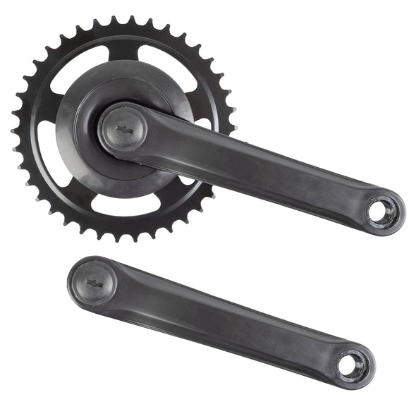 Kurbelgarnitur 1-Gang 38 Zähne 170mm, schwarz