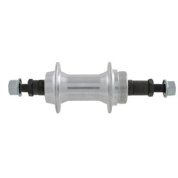 Hinterradnabe Alu, Einbaumaß 130mm, Achslänge 175mm, 3/8" Gewinde, silber