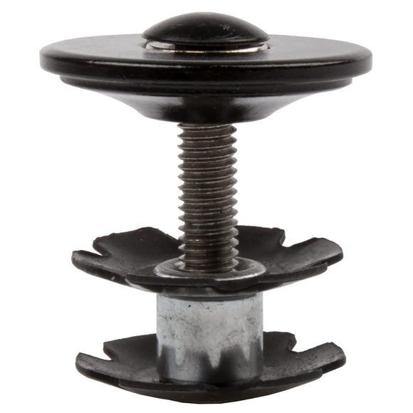 Ersatzteile für AHEAD-Steuersatz, Kralle/Alu- Kappe/Schraube, 1.1/8", schwarz eloxiert