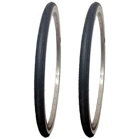 Kujo 2x 26x1 3/8 Zoll Fahrradreifen mit Weisswand inkl. Schläuche AV, 37-590, KU-2012