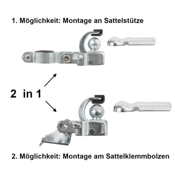 Anhängerkupplung 2 in 1 für Fahrradanhänger - 0