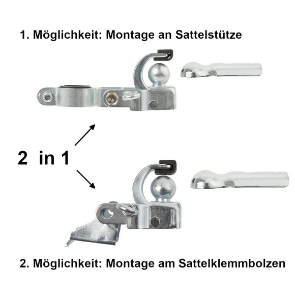 Anhängerkupplung 2 in 1 für Fahrradanhänger