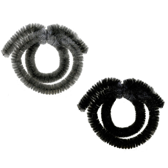 Nabenputzring Ø 14 mm aus Chenille Länge 19/35 cm schwarz oder grau