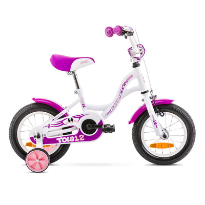 12 Zoll Kinderfahrrad Tola, Stahlrahmen, Lila-Weiss